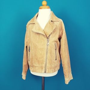 🆕️🎈😊 FOREVER 21 Mod Girls Corduroy Moto Jacket // (CHILD) // (NWT)